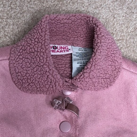 Young Hearts Baby Girl pink fall/ spring coat 18 M - Picture 3 of 6